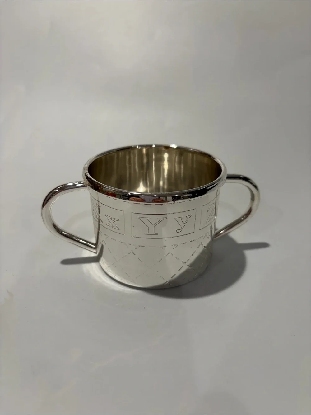 Ralph Lauren Silver Baby Cup Alphabet New Baby Nursery Baby Shower Gift